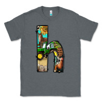 Charcoal Heather farm life alphabet lowercase letters h Classic Tee - BundleAndBundleShop
