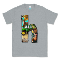 Heather Grey farm life alphabet lowercase letters h Classic Tee - BundleAndBundleShop