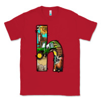 Red farm life alphabet lowercase letters h Classic Tee - BundleAndBundleShop