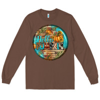 Chestnut hello pumpkin earrings Long Sleeve Tee - BundleAndBundleShop