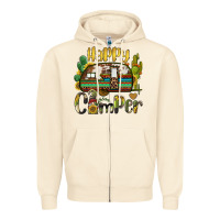 Sandshell happy camper caravan and gnome Zipper Hoodie - BarkalooDesign