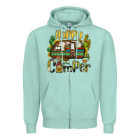 Happy Camper Caravan And Gnome Zipper Hoodie | Teevron