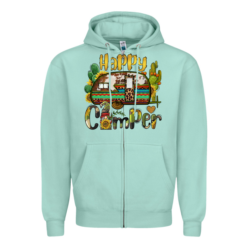 Happy Camper Caravan And Gnome Zipper Hoodie by BarkalooDesign | Teevron