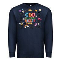 Navy god is so much bigger than... Premium Sweatshirt - MaliasSmallBusiness