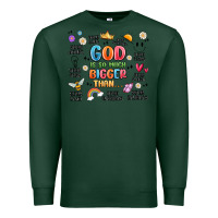 Sports Green god is so much bigger than... Premium Sweatshirt - MaliasSmallBusiness