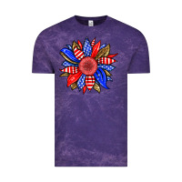 Cloud Purple America sunflower Vintage Tee - Neo Western