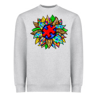 Heather Grey autism sunflower Heavyweight Sweatshirt - Zillion Design Studio