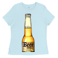 Baby Blue yellow beer bottle Ladies Tee - AdoDesignShop