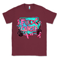 Burgundy fuck cancer Classic Tee - AdoDesignShop