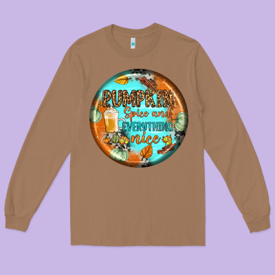 Pumpkin Spice And Everythink Nice Earrings Long Sleeve Tee Designed By Bundleandbundleshop