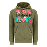 Vintage Olive nursing is a work of heart Vintage Hoodie - texasbilliewilder