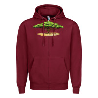 Burgundy acacia tree Zipper Hoodie - LillyAllenDesigns