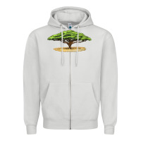 Dove Grey acacia tree Zipper Hoodie - LillyAllenDesigns
