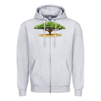 Heather Grey acacia tree Zipper Hoodie - LillyAllenDesigns