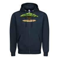 Navy acacia tree Zipper Hoodie - LillyAllenDesigns