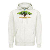Oatmeal Heather acacia tree Zipper Hoodie - LillyAllenDesigns