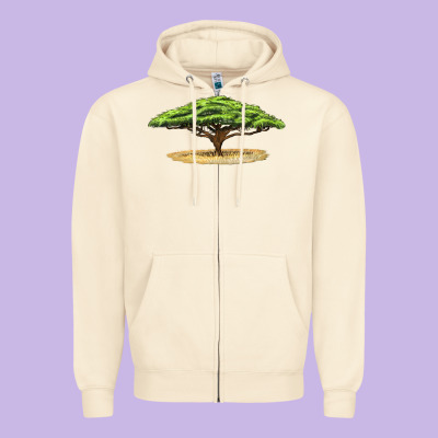 Acacia Tree Zipper Hoodie Designed By Lillyallendesigns