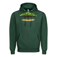 Sports Green acacia tree Zipper Hoodie - LillyAllenDesigns