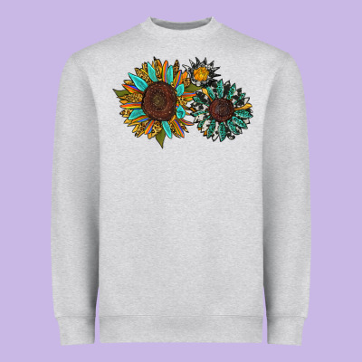 Western Sunflowers Heavyweight Sweatshirt Designed By Ranaportraitstore