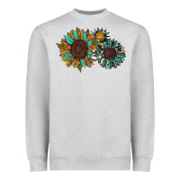 Heather Grey western sunflowers Heavyweight Sweatshirt - RanaPortraitStore