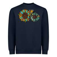 Navy western sunflowers Heavyweight Sweatshirt - RanaPortraitStore
