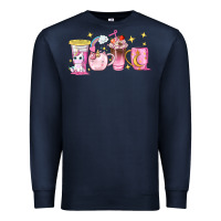 Navy unicorn coffee cups Premium Sweatshirt - NancyCooperArtShop