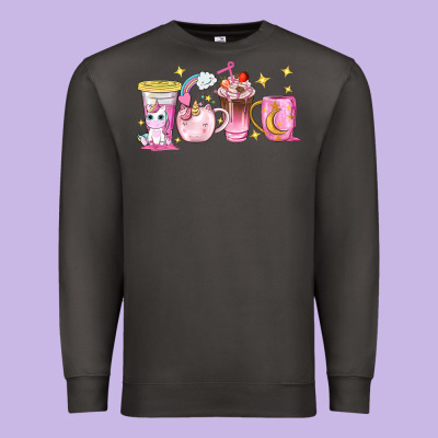 Unicorn Coffee Cups Premium Sweatshirt Designed By Nancycooperartshop