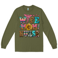 Army Green wife mom nurse Long Sleeve Tee - AdoDesignShop