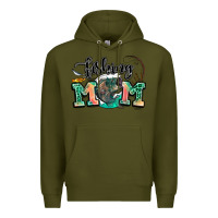 Army Green fishing mom Premium Hoodie - LillyAllenDesigns