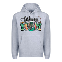 Heather Grey fishing mom Premium Hoodie - LillyAllenDesigns