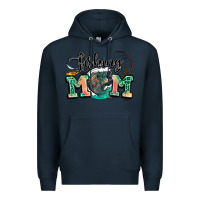Navy fishing mom Premium Hoodie - LillyAllenDesigns