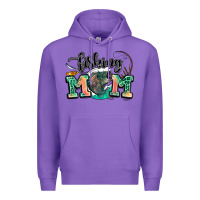 Purple fishing mom Premium Hoodie - LillyAllenDesigns