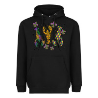 Black mardi gras crawfish Heavyweight Hoodie - MaliasSmallBusiness