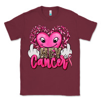 Burgundy hey cancer with middle fingers Classic Tee - AdoDesignShop