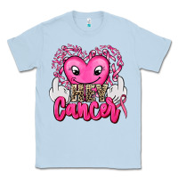 Dusty Blue hey cancer with middle fingers Classic Tee - AdoDesignShop