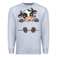 Heather Grey custom cow Premium Sweatshirt - MaliasSmallBusiness