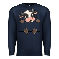 Navy custom cow Premium Sweatshirt - MaliasSmallBusiness