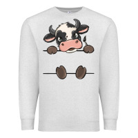 Oatmeal Heather custom cow Premium Sweatshirt - MaliasSmallBusiness