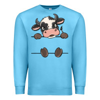 Ocean Blue custom cow Premium Sweatshirt - MaliasSmallBusiness