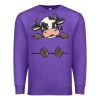 Purple custom cow Premium Sweatshirt - MaliasSmallBusiness