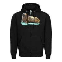 Black Walrus Zipper Hoodie - LillyAllenDesigns