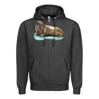 Charcoal Heather Walrus Zipper Hoodie - LillyAllenDesigns