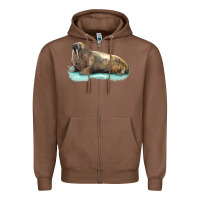 Chestnut Walrus Zipper Hoodie - LillyAllenDesigns