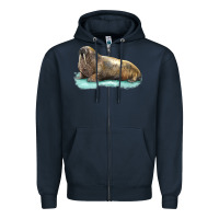 Navy Walrus Zipper Hoodie - LillyAllenDesigns