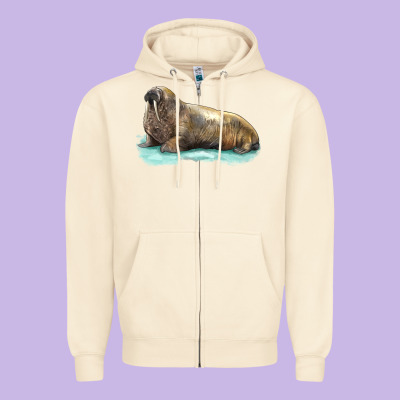 Walrus Zipper Hoodie Designed By Lillyallendesigns