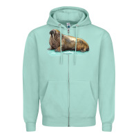 Seafoam Walrus Zipper Hoodie - LillyAllenDesigns