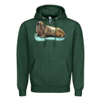 Sports Green Walrus Zipper Hoodie - LillyAllenDesigns