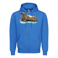 True Royal Walrus Zipper Hoodie - LillyAllenDesigns