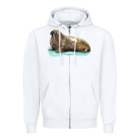White Walrus Zipper Hoodie - LillyAllenDesigns