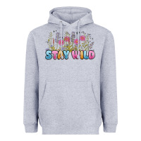 Heather Grey stay wild Heavyweight Hoodie - MaliasSmallBusiness